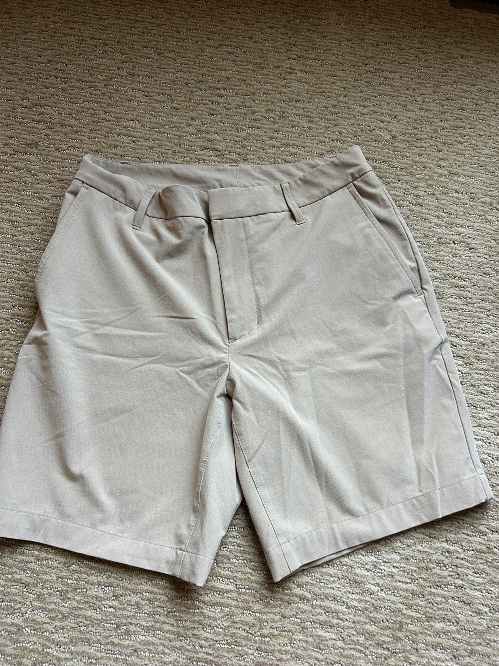 all in motion Beige Flat-Front Chino Shorts